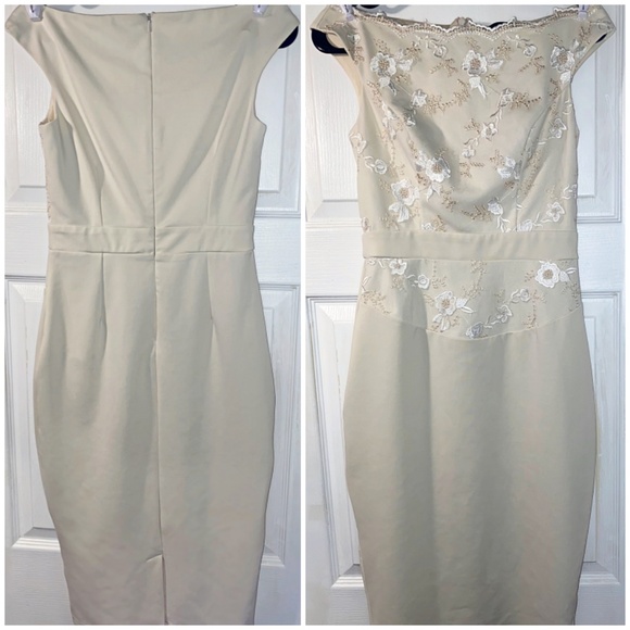 Elegant Cream Formal Dress - Picture 4 of 6